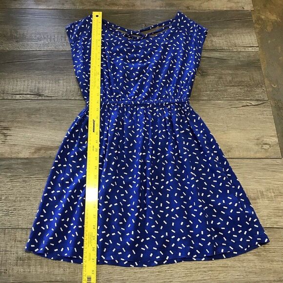 Forever 21 Womens (Juniors) Dress Blue Rayon Criss Cross Strappy Back Size S/P - Picture 10 of 12